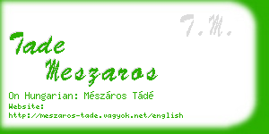 tade meszaros business card
